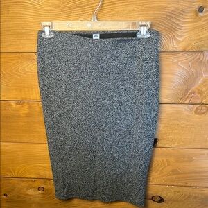 Old Navy Gray Midi Pencil Skirt Work stretch Office Career Business Casual Lined